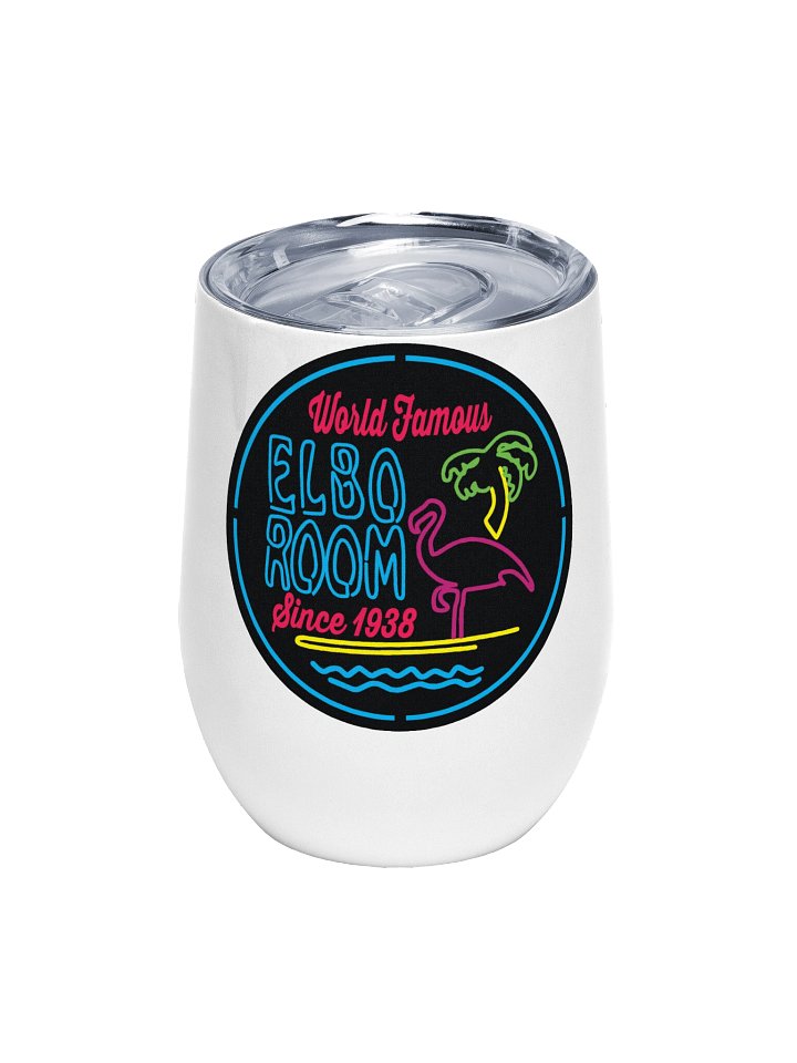 Elbo Room World Famous Neon Flamingo Stemless Wine Tumbler | White product image (1)