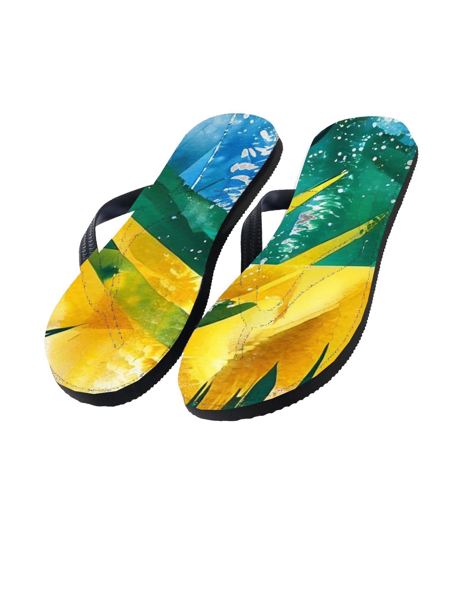 Abstract Diplomat Print - SVG - Caribbean Apples | Toe Post Style Flip-Flops product image (1)