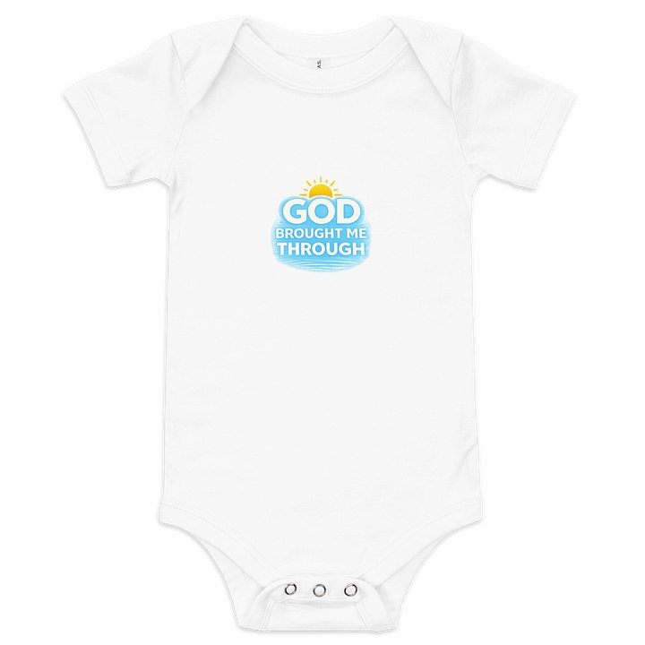 God Brought Me Through Infant Onesie – GBMT Baby Edition product image (1)