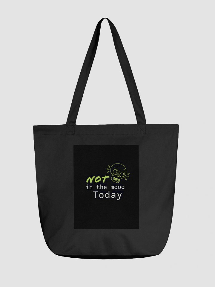“Not in the Mood Today” Skull Graphic Black Tote Bag product image (1)