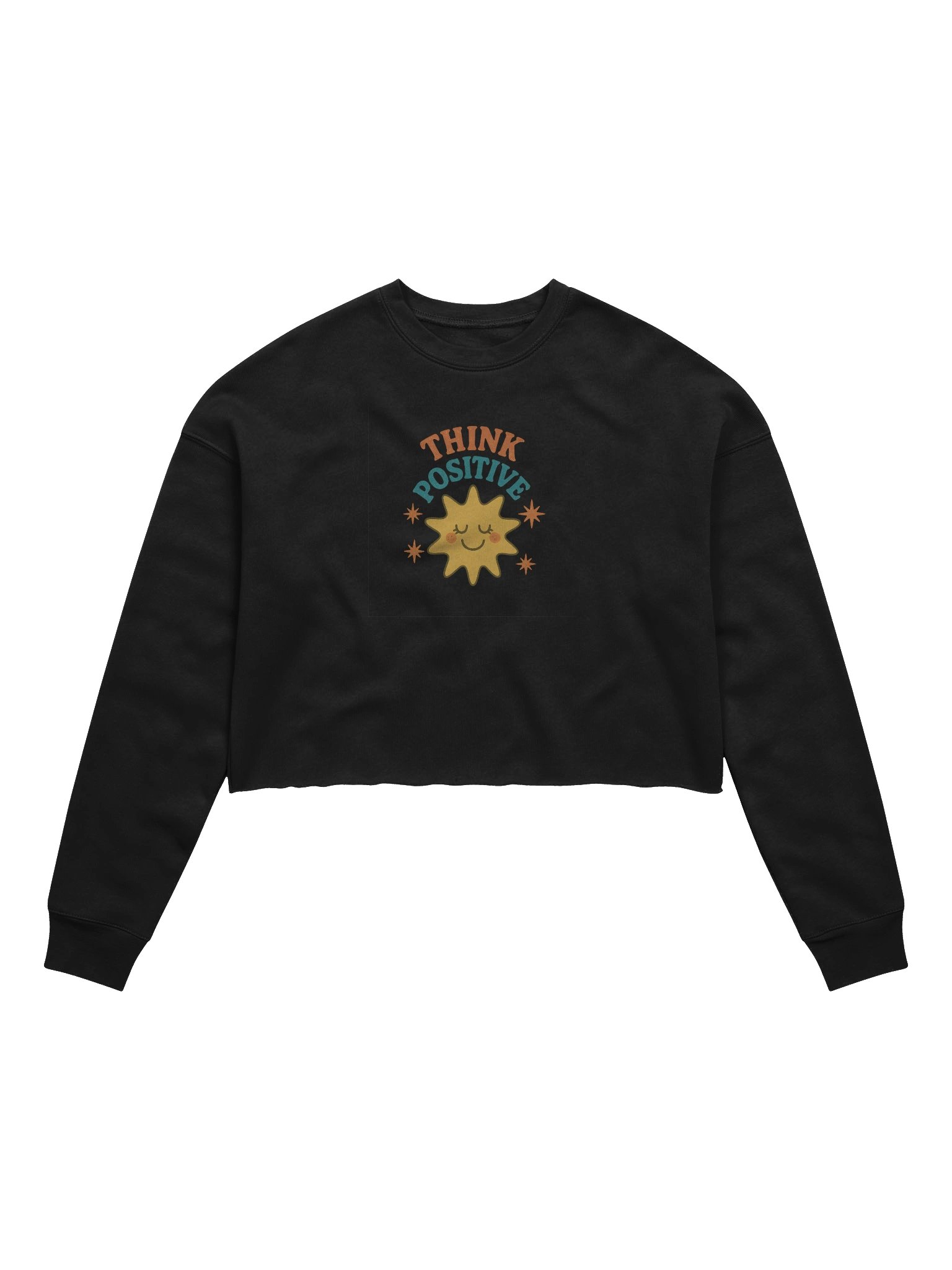 Cheerful Retro Sun Crop Top Sweatshirt product image (1)