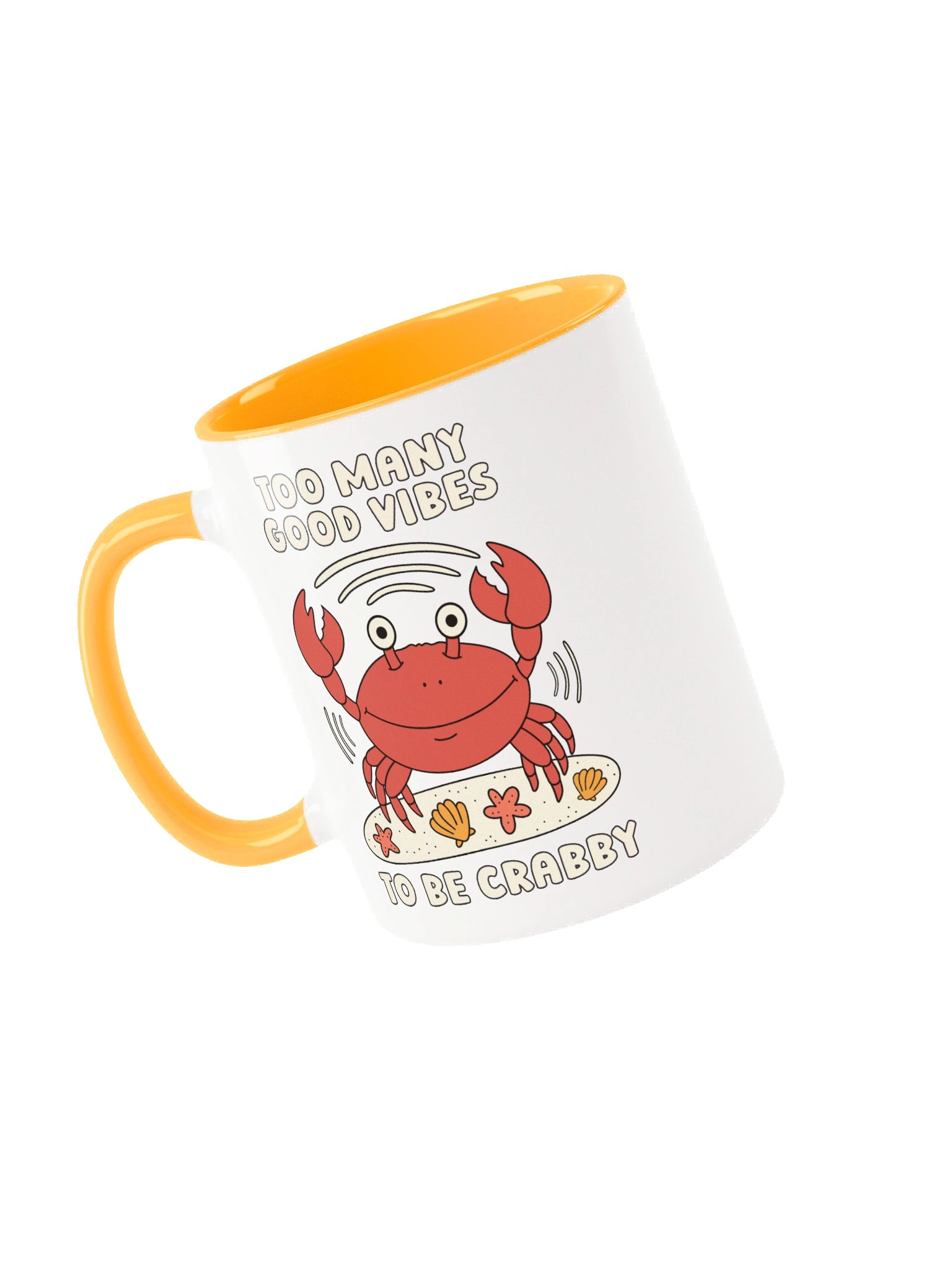 Too Many Good Vibes To Be Crabby Cute Silly Funny Crab Mug product image (3)