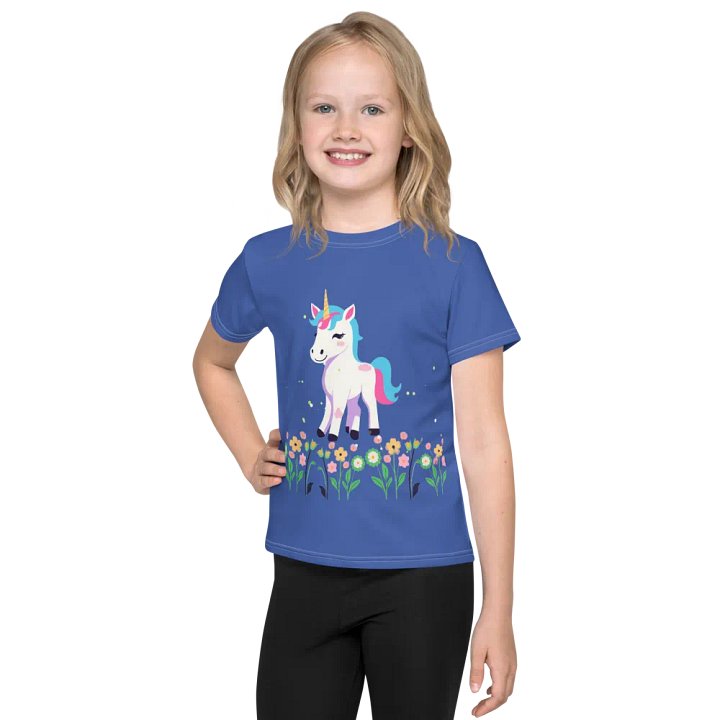 Smiling Unicorn All-Over Print Kids T-Shirt product image (1)