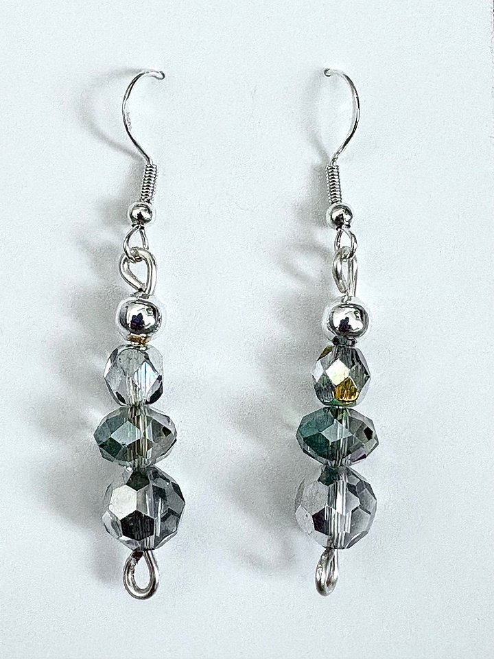 MFD-00092 through MFD-00096 | Handmade Glass & Silver-Tone Metallic Pillar Earrings | Monique Faella Designs™ product image (1)