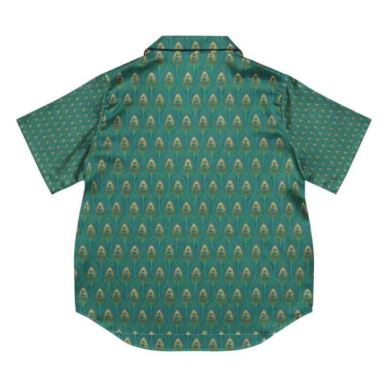 The Luminous Plume — Elegant Peacock Feather Pajama Top product image (1)