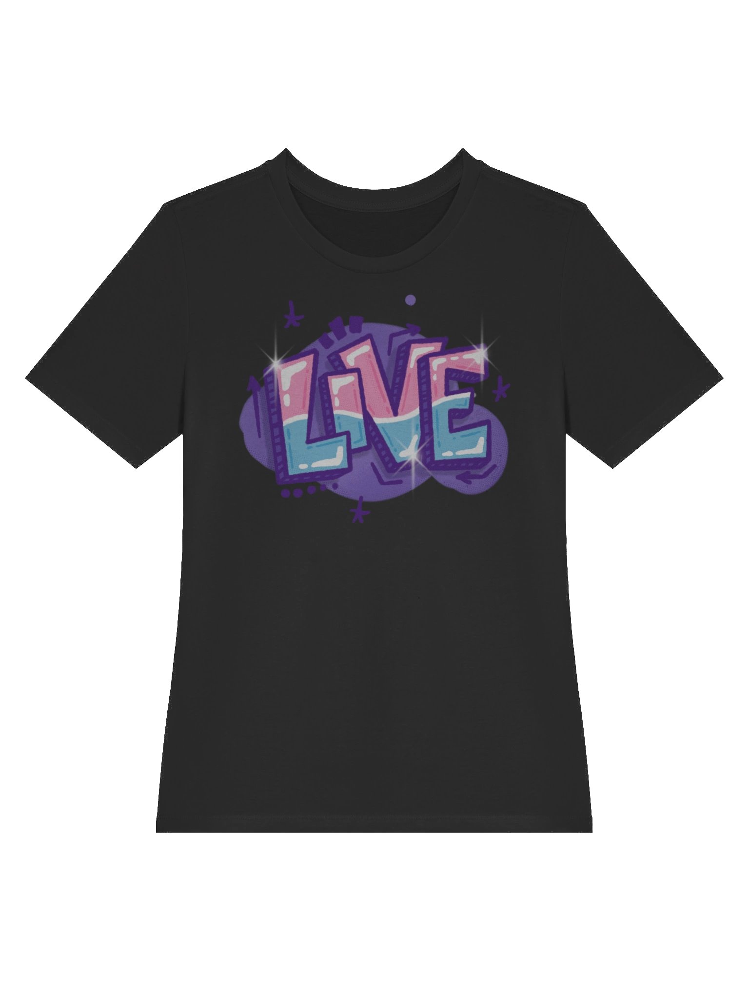 "LIVE" - Kawaiifiti Style - Women's Relaxed-fit T-Shirt (Dark) product image (6)