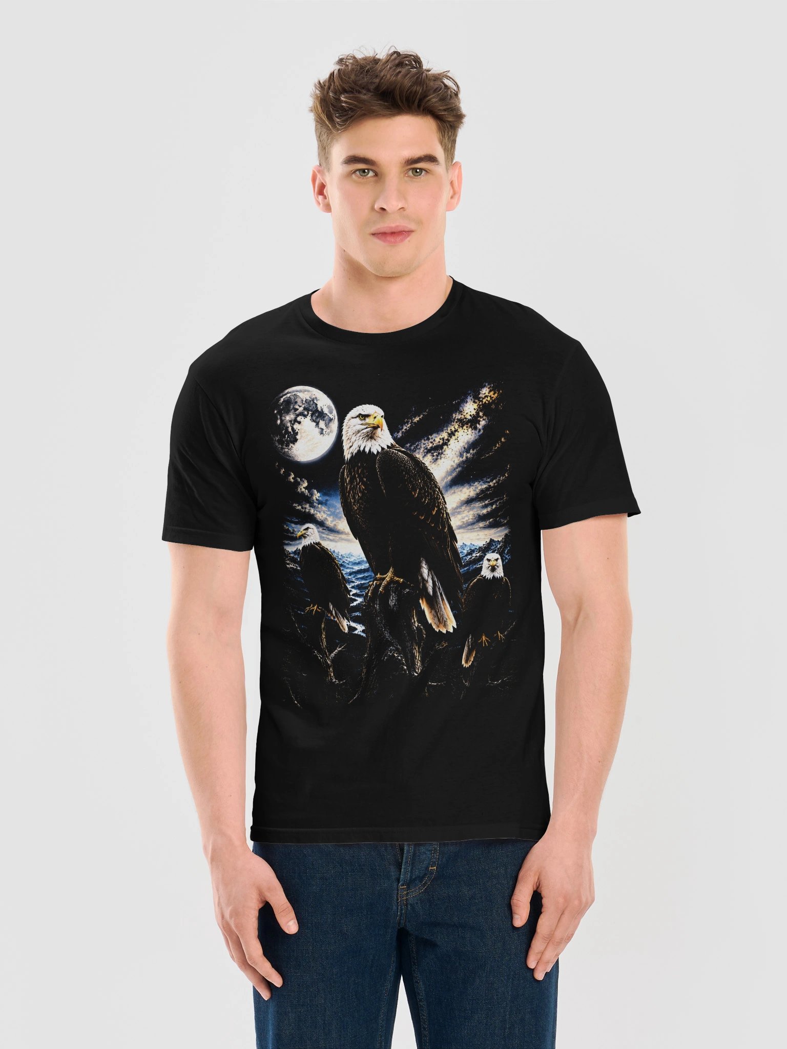 Bald Eagle Howling Moon Tshirt | Legendary Wildlife Shirt product image (6)