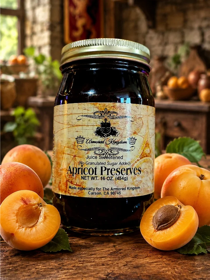 The Armored Kingdom Apricot Jam Preserves 16oz Gourmet Sweet & Fruity Harmony Royal Delight product image (1)