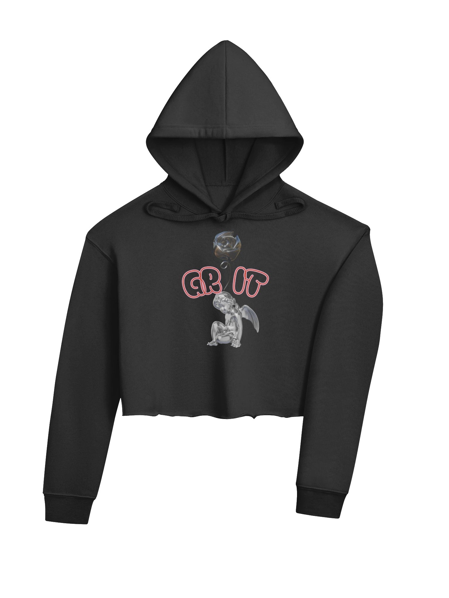 Metal Rose Graphic Crop Hoodie product image (12)