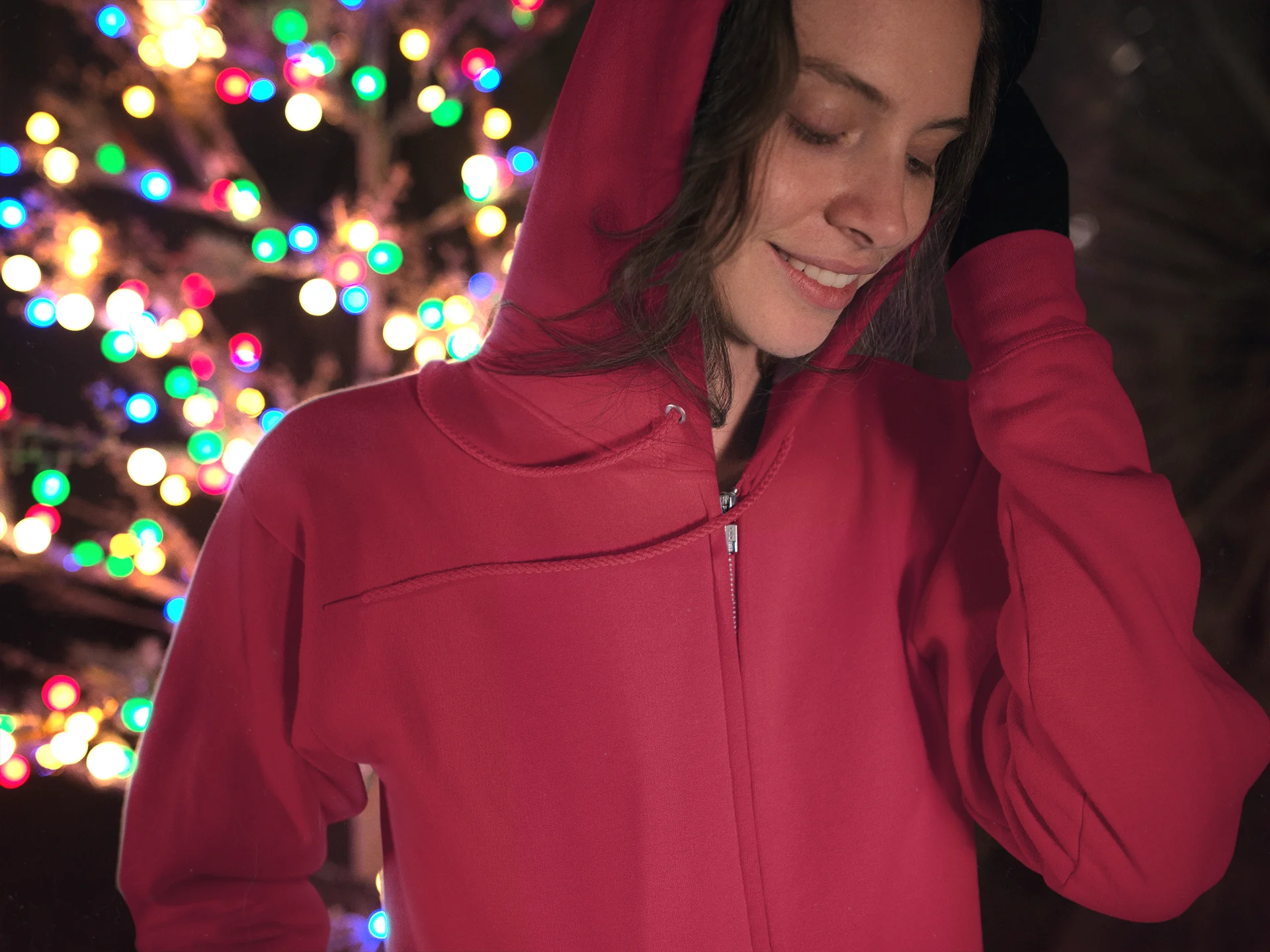 Bold Red All-Over Print Zip Hoodie product image (1)