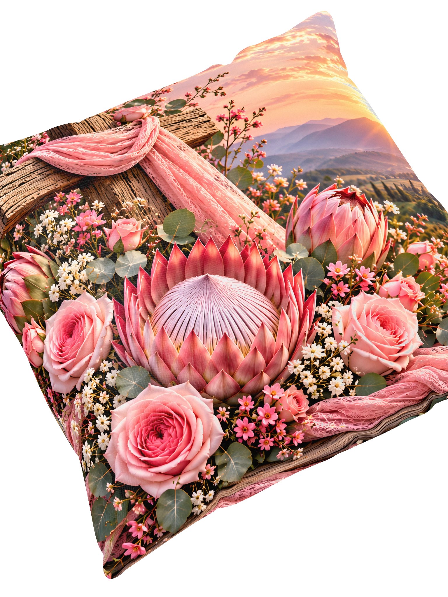 The Lord Is My Strength – Floral Cross Christian Cushion product image (4)