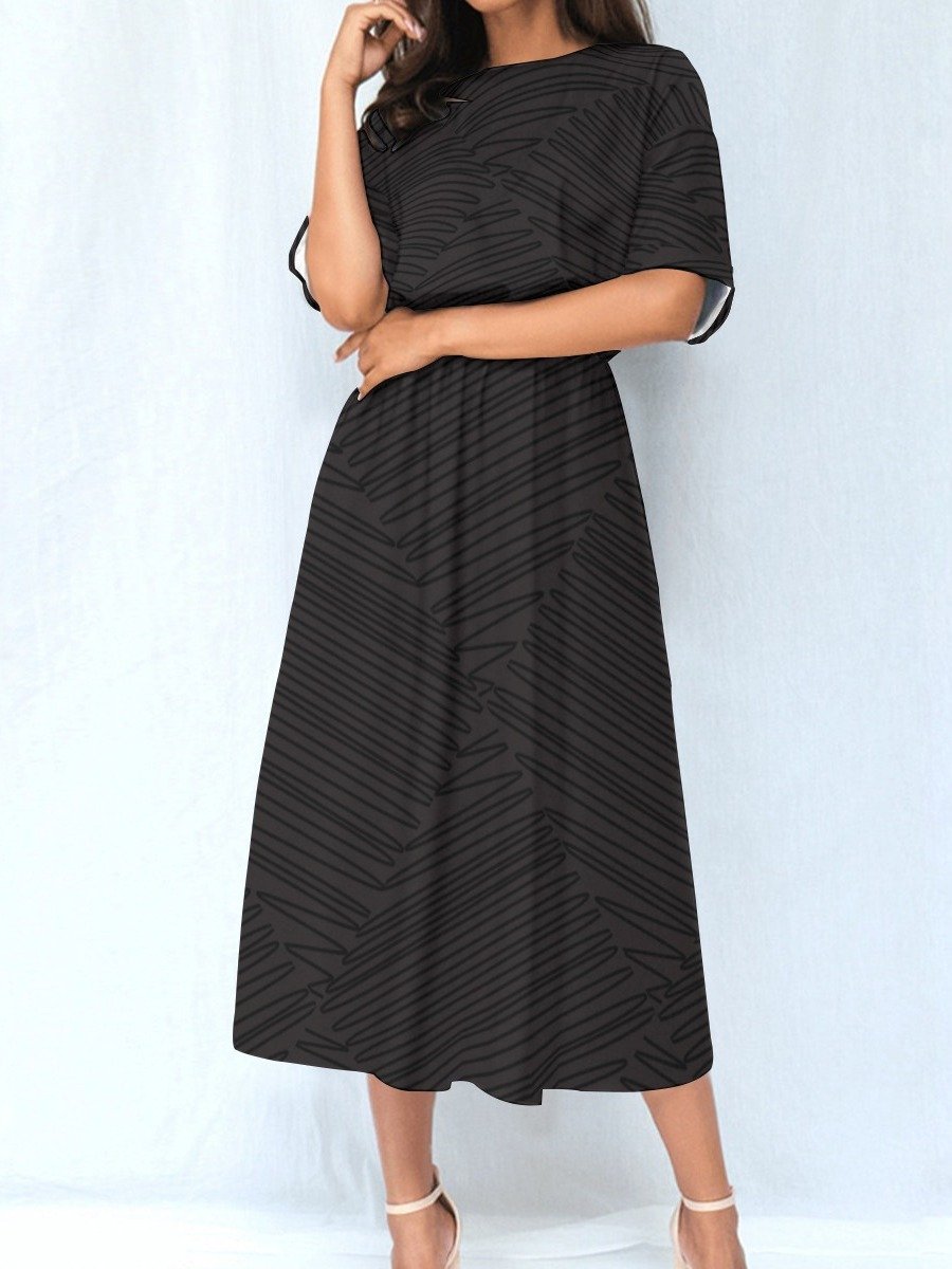Black Abstract Print Maxi Dress product image (1)