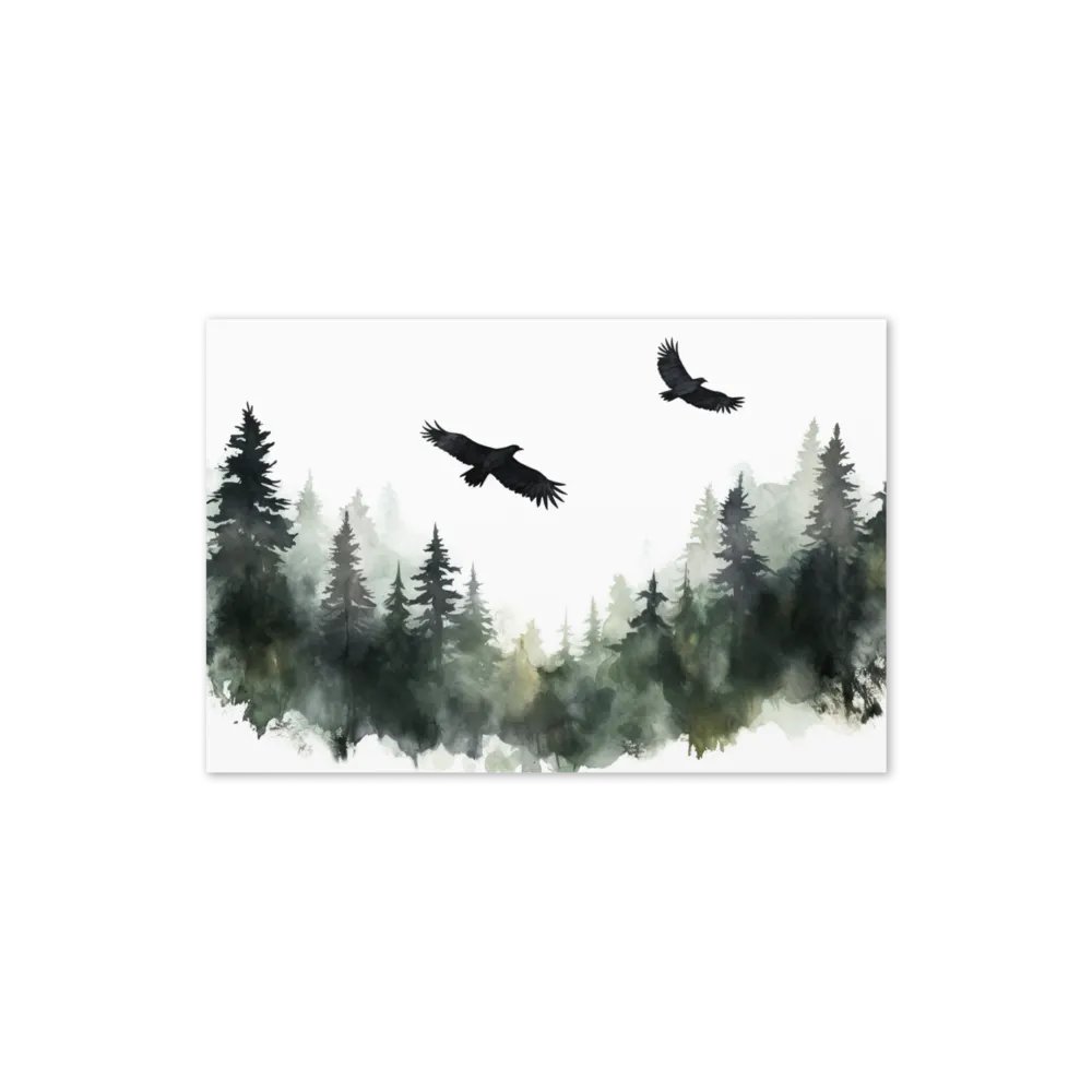 All-Occasion Greeting Card: Hovering Crows Over Spruce Forest product image (4)