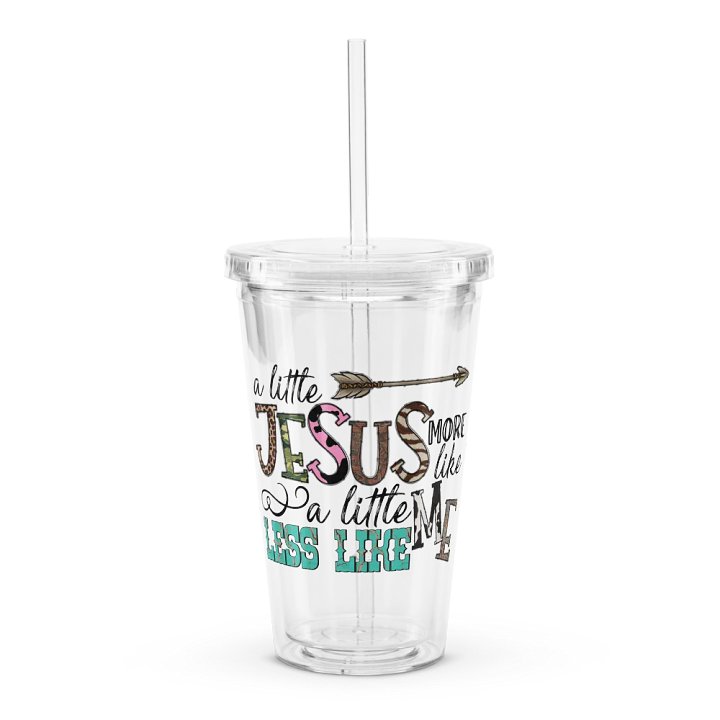 A Little More Like Jesus - Double Wall Clear Plastic Tumbler product image (1)
