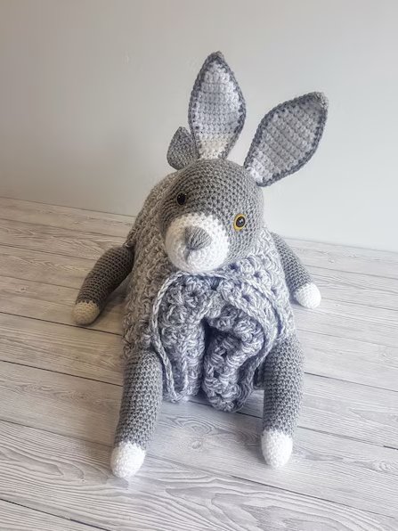 Woodland Bunny Baby Blanket Crochet Pattern - Pram Toy Security Blanket PDF - Crafting Happiness product image (9)