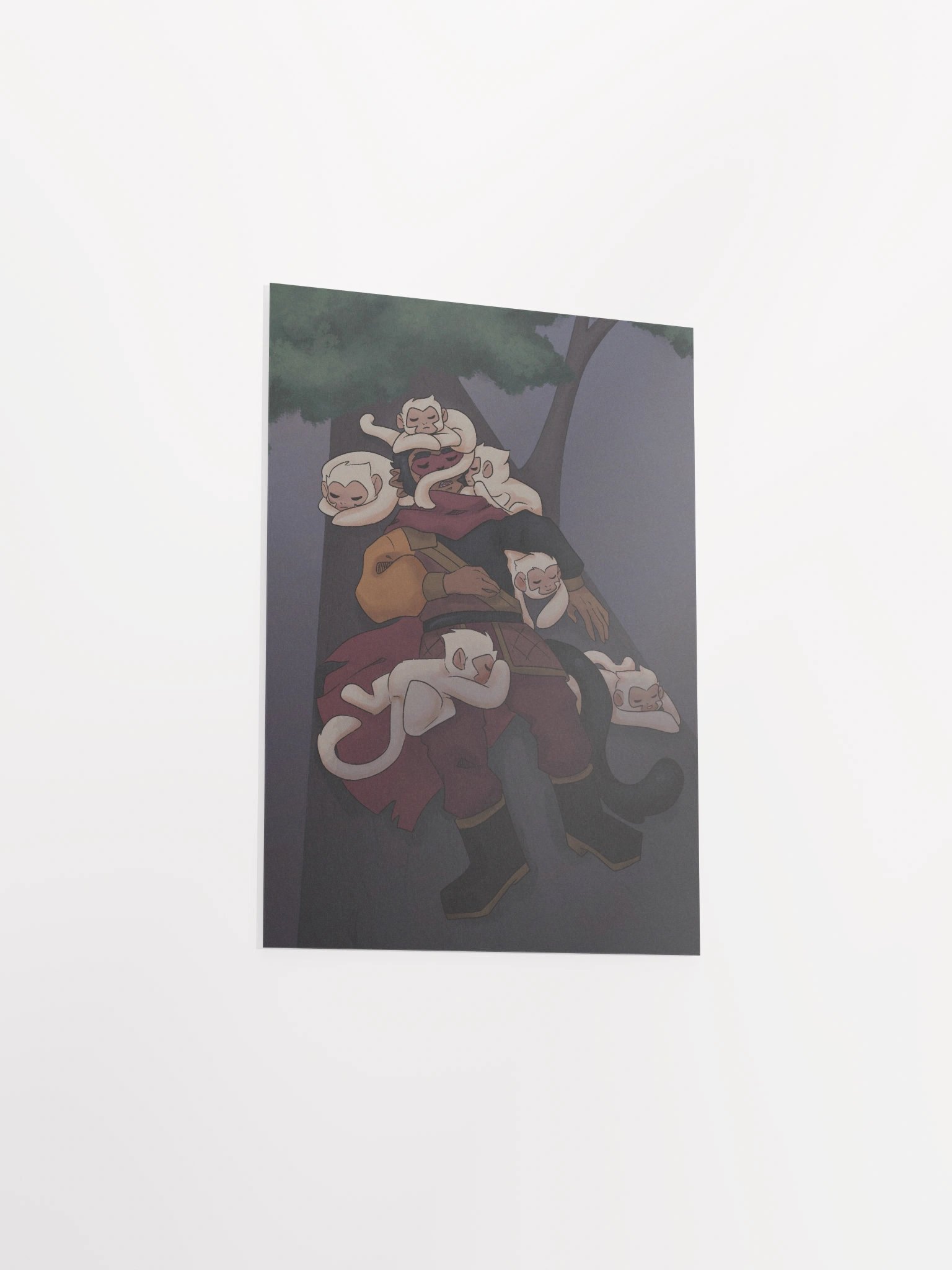 Macaque sleeping print product image (3)