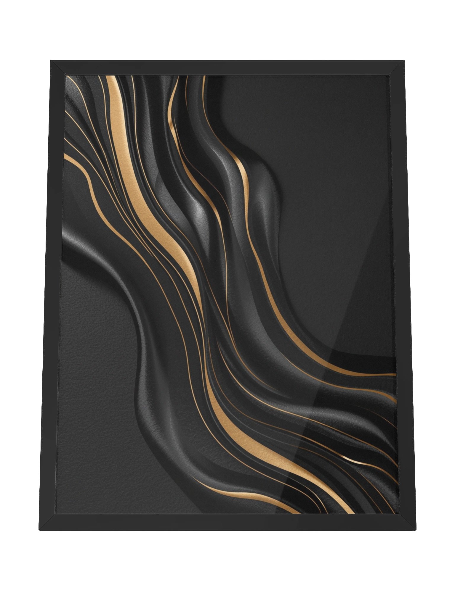 Midnight Gold Flow – Luxury Abstract Wall Art Print - 46×61 cm product image (4)