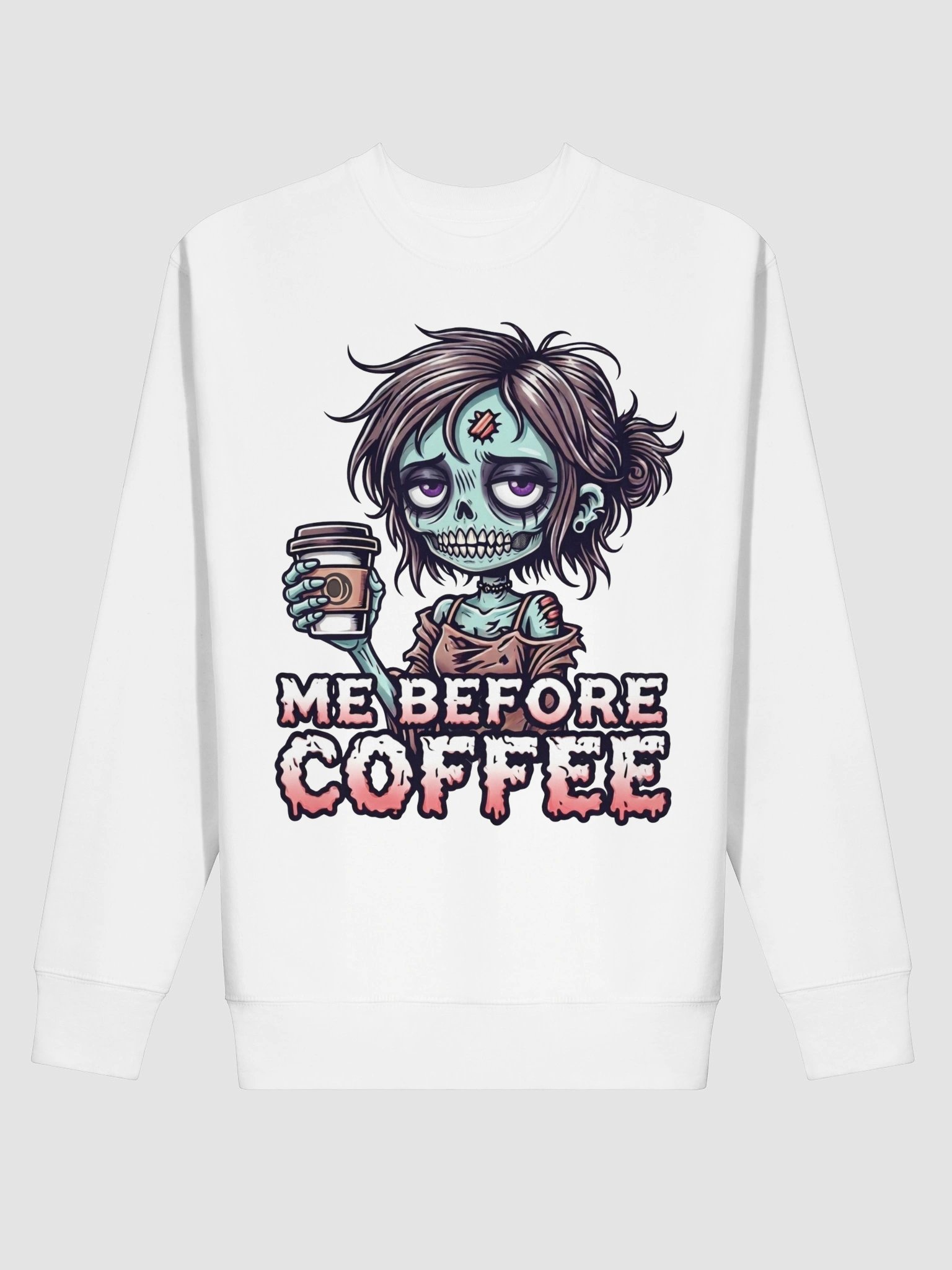 "Me Before Coffee" Zombie Chick Sweatshirt | Me Before Coffee Collection product image (13)