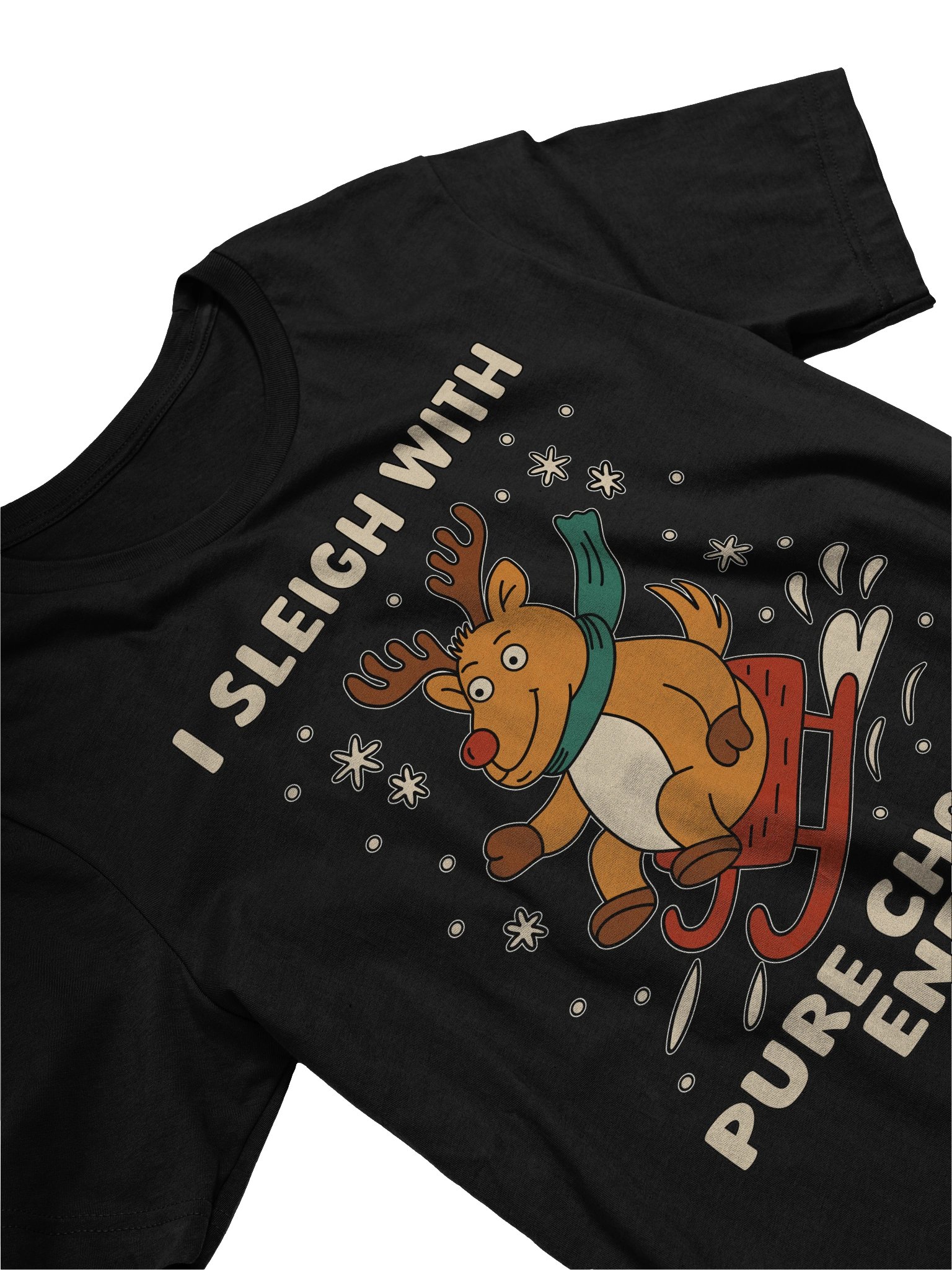 I Sleigh With Pure Chaotic Energy Reindeer Unisex T-shirt product image (2)