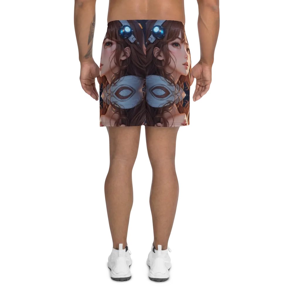 556-Anime Shorts-All-Over Print Athletic Shorts, Sublicolor 304-Polyester, Spandex-Spring Break-Galactic Dreams: A Bright Journey product image (4)