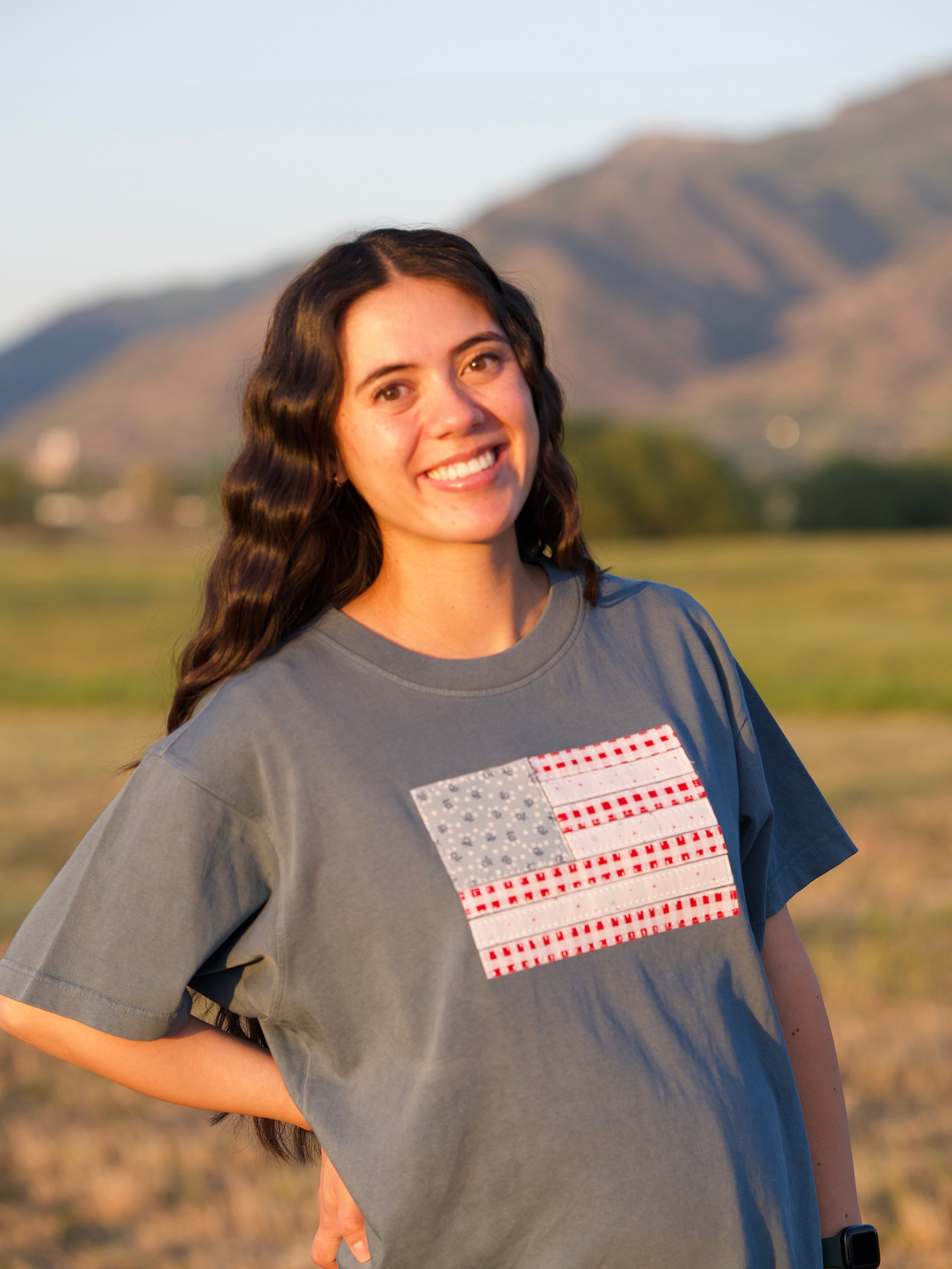 American Flag Fabric Applique Tee product image (7)