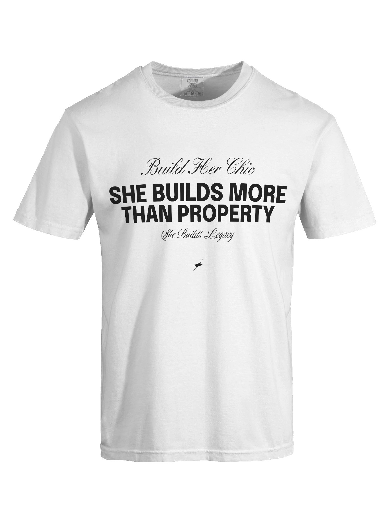 BuildHerChic™ Tee – "Where Vision Meets Creation" (Black Text) product image (7)