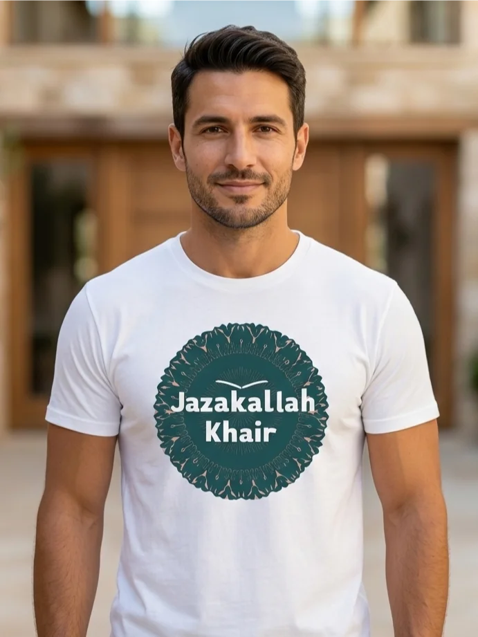 Jazakallah Khair T-Shirt | Islamic Gratitude Tee | Muslim Appreciation Apparel product image (1)