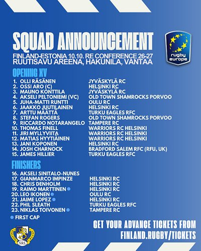 [EN/FI] It's Ossi Aro's inaugural match as Captain and Stu Edwards's first time as Head Coach. Both have a lot of Rugby Europ...