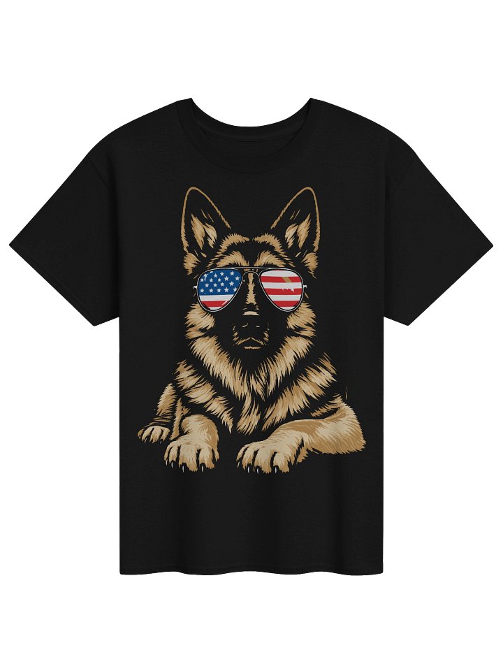 Patriotic German Shepherd Dog with Flag Sunglasses T-Shirt product image (7)