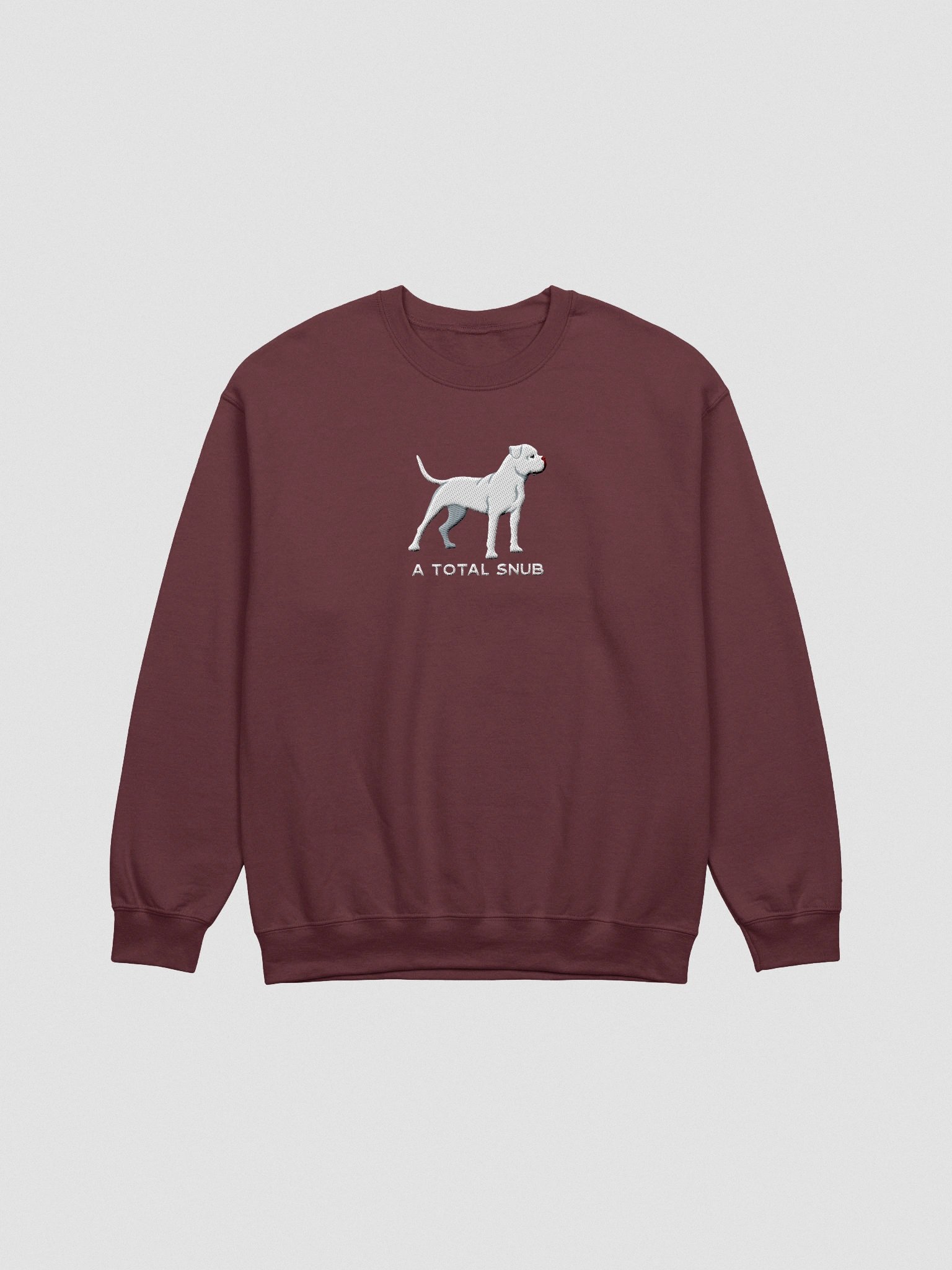 A Total Snub Sweatshirt (Embroidered) of an American Bulldog(White) product image (4)