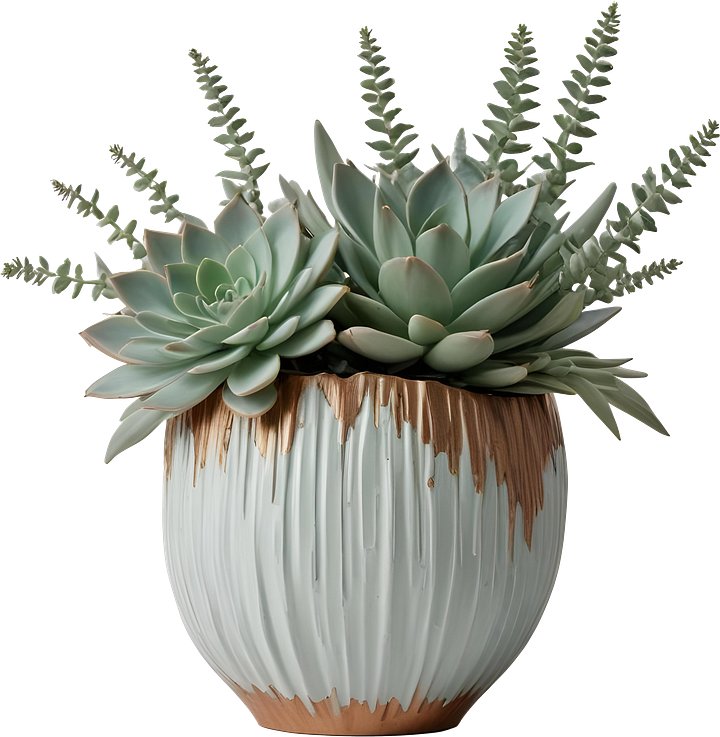 Gatsby Grace – Art Deco Succulent Vase PNG product image (1)