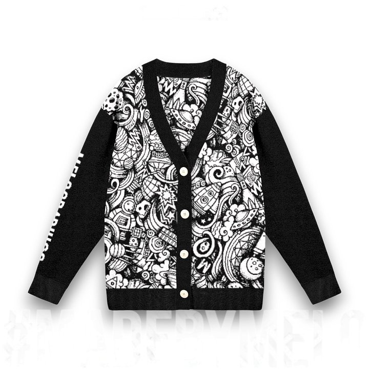 Dark Space Scribble - Knit Sweater [Cardigan] | #MadeByMELO product image (1)