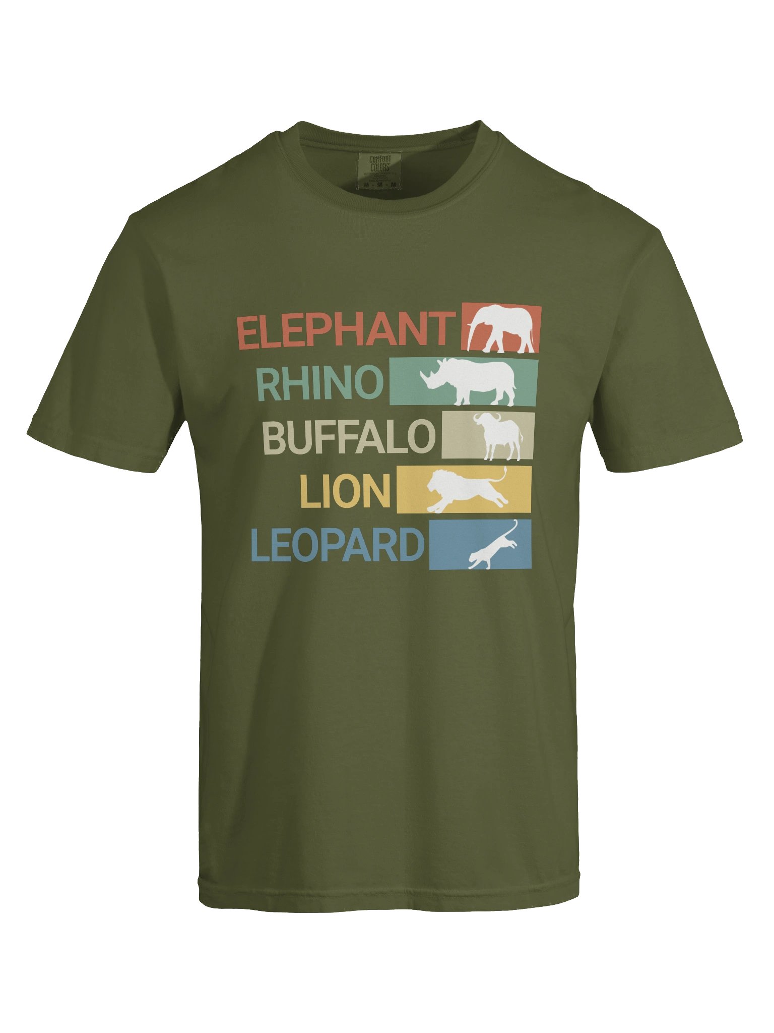 African Big Five Safari T-Shirt, Wildlife Animals Tee product image (9)