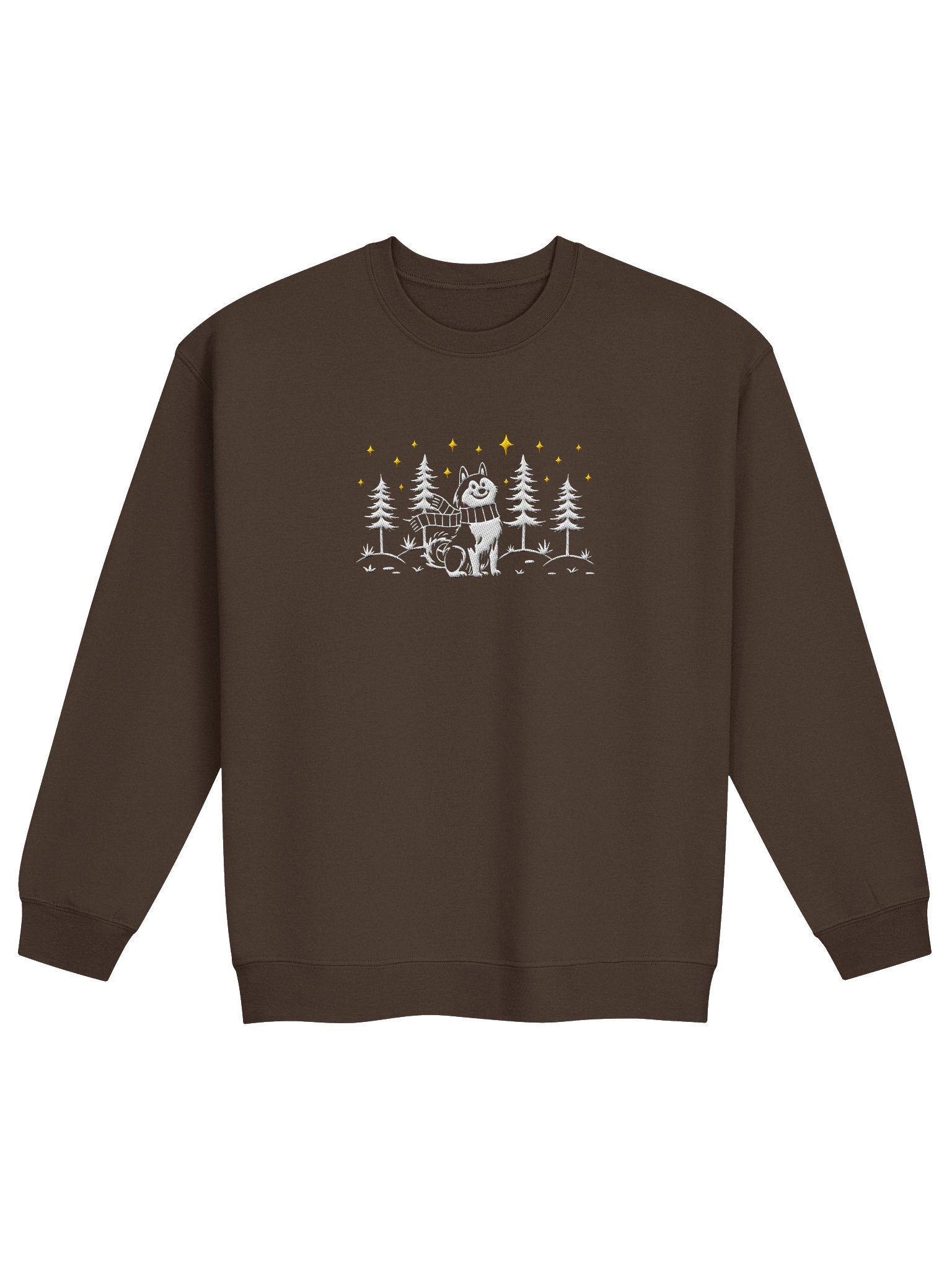Siberian Husky Winter/Christmas Line Art Design Embroidered Sweatshirt product image (5)