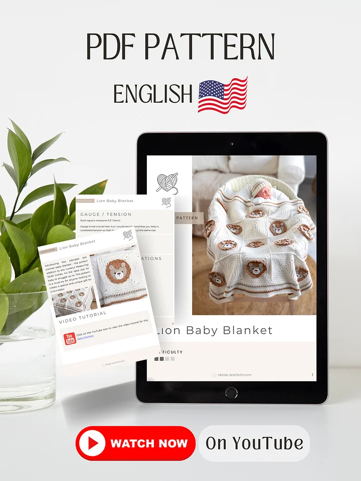 Lion Baby Blanket Crochet Pattern product image (2)