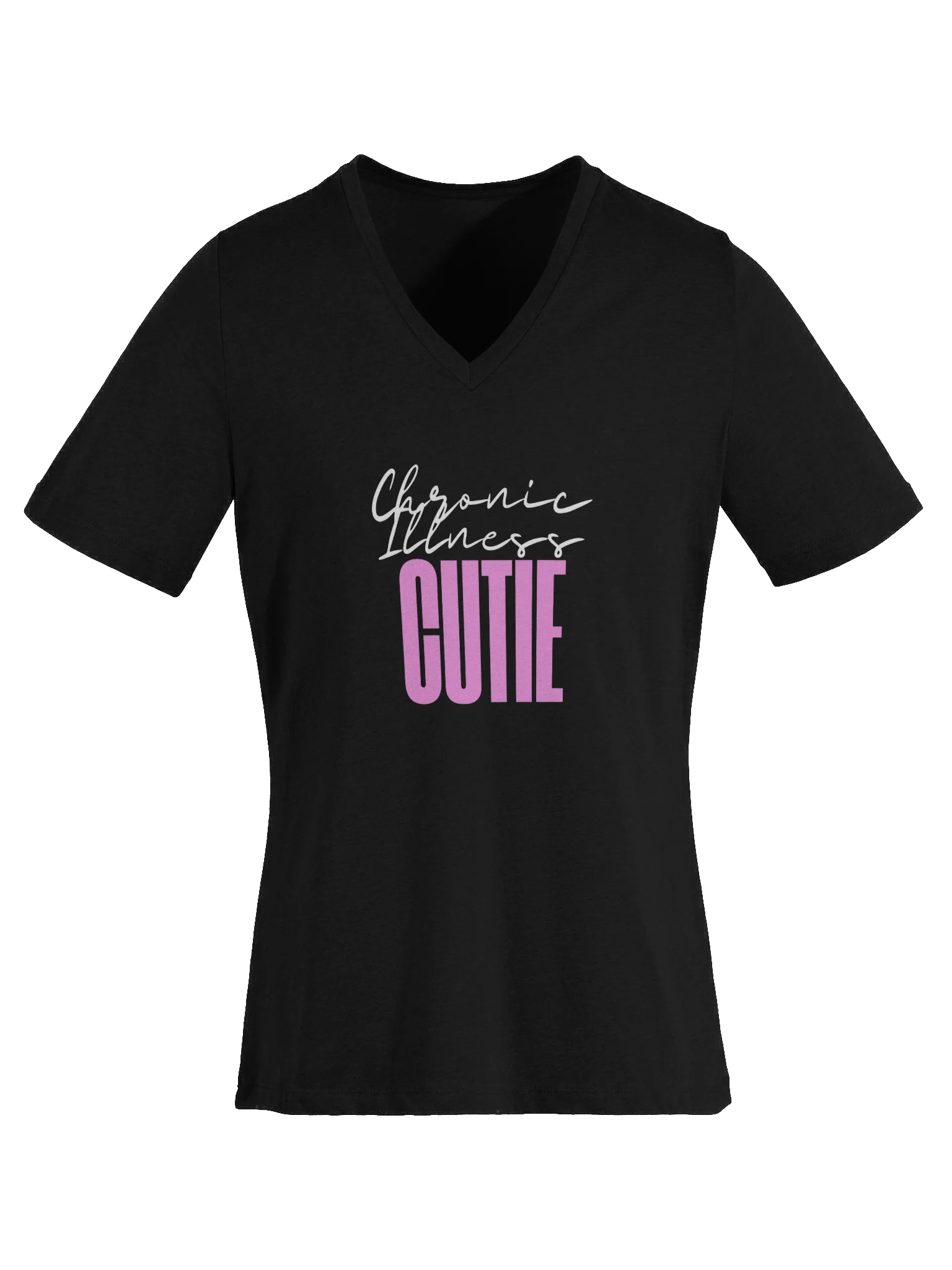Chronic Illness Cutie vneck tee (text only) product image (32)