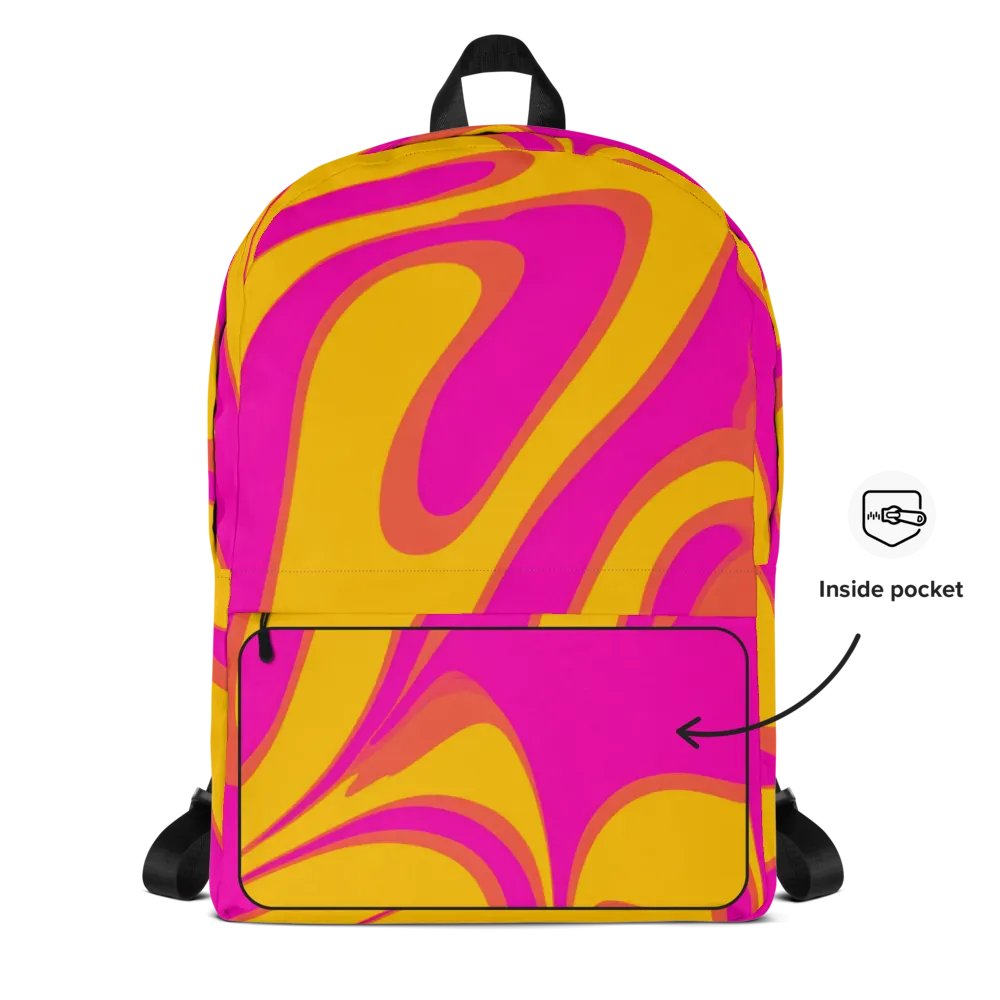 Pink and Yellow Psychedelic Swirls All-Over Backpack product image (10)