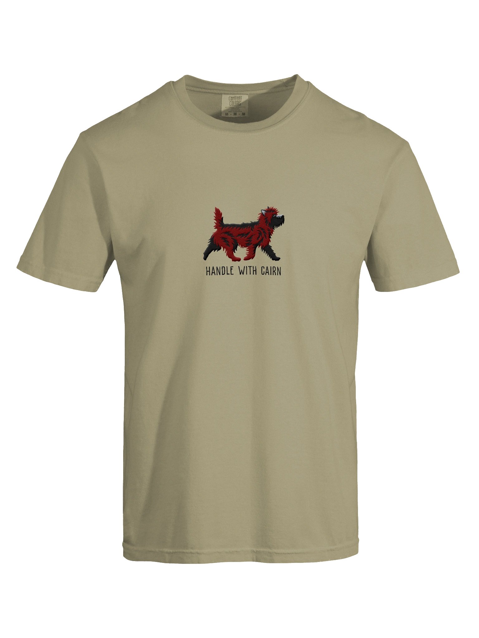 Handle with Cairn T-Shirt(Embroidered) of a Cairn Terrier(Red Brindle) product image (10)