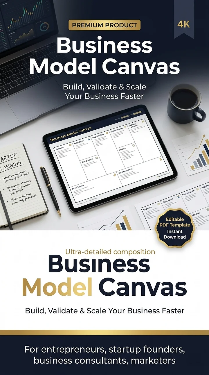 One-Page Business Model Canvas – Validate, and Launch Your Business Fast product image (1)