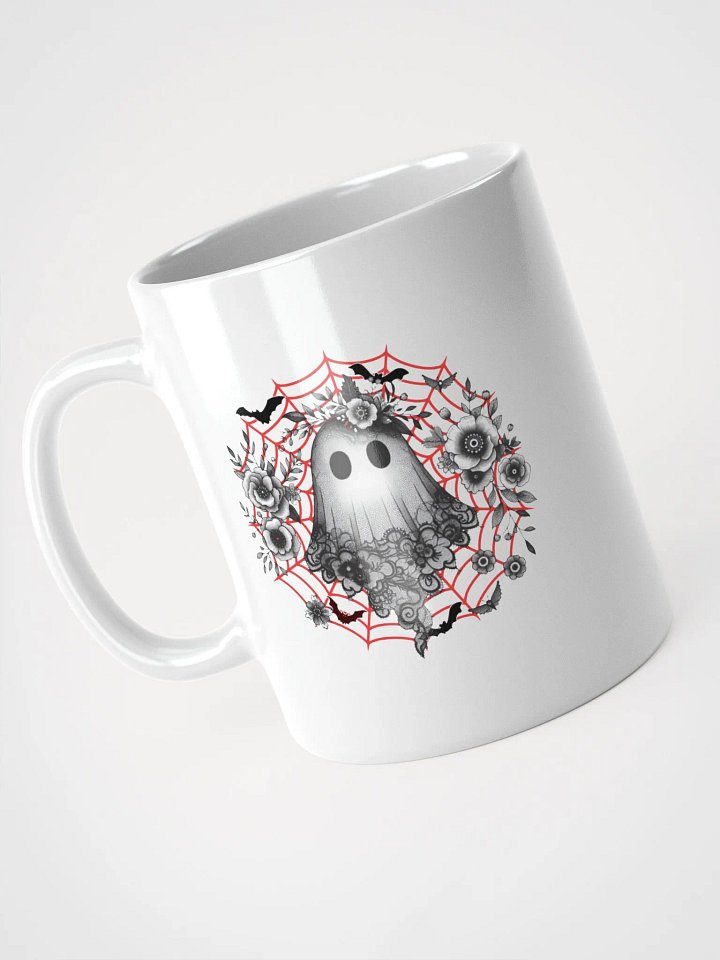 Lacey Ghost Gothic White Glossy Mug product image (2)