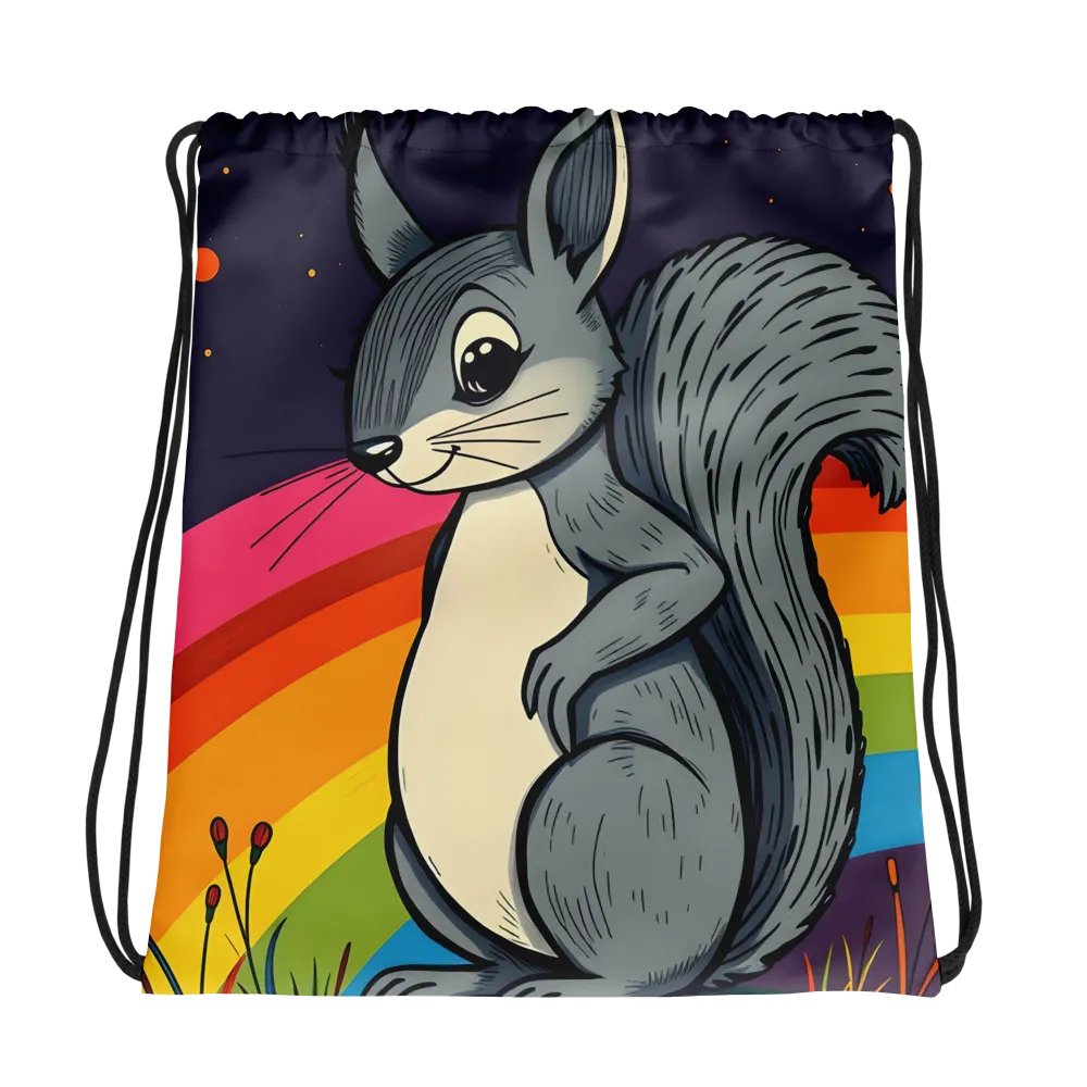 Starry Squirrel All-Over Drawstring Bag product image (1)