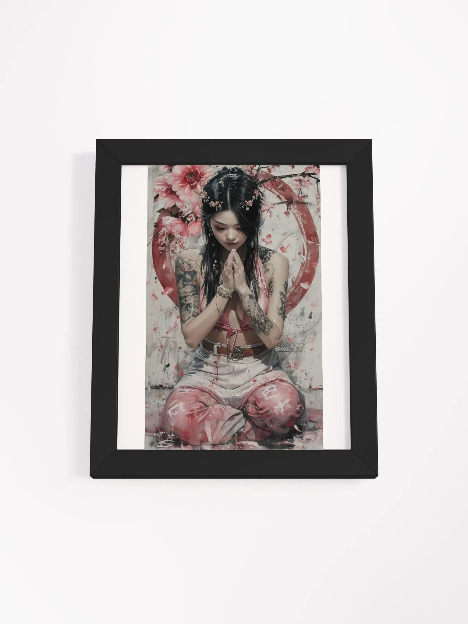 Serene Floral Prayer Matte Poster product image (6)