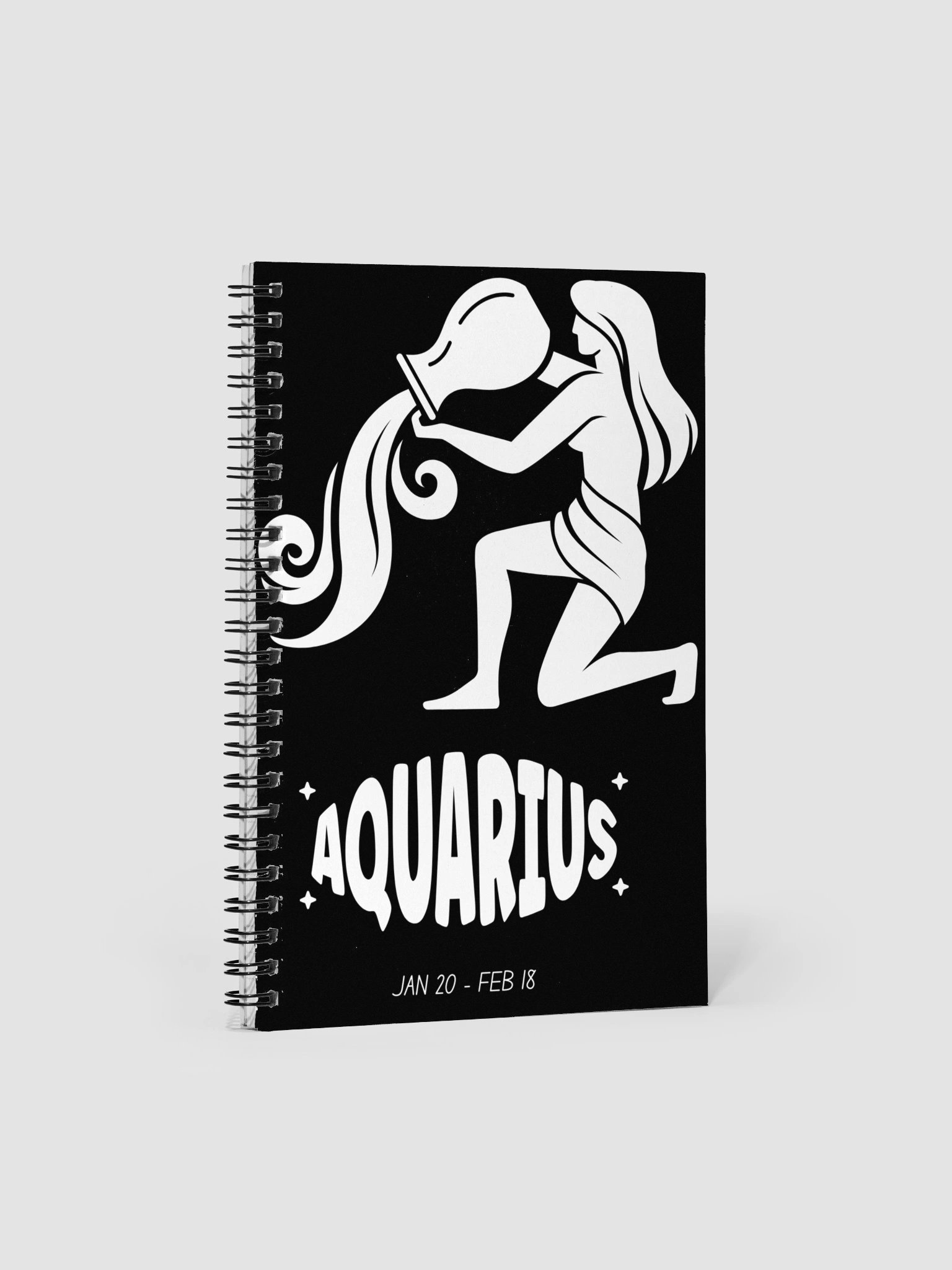 Aquarius Zodiac Notebook – Astrology Water Bearer Design | Mystical Celestial Journal for Aquarius product image (1)