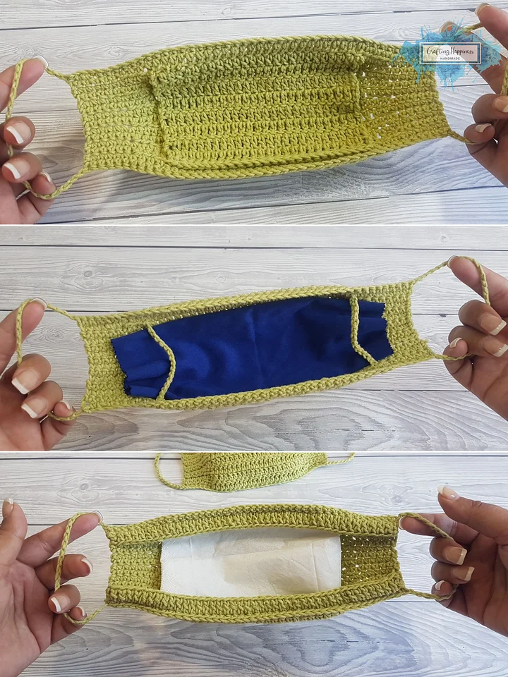 Crochet Face Mask Pattern With Filter | Adult & Child Sizes (PDF Pattern) product image (2)