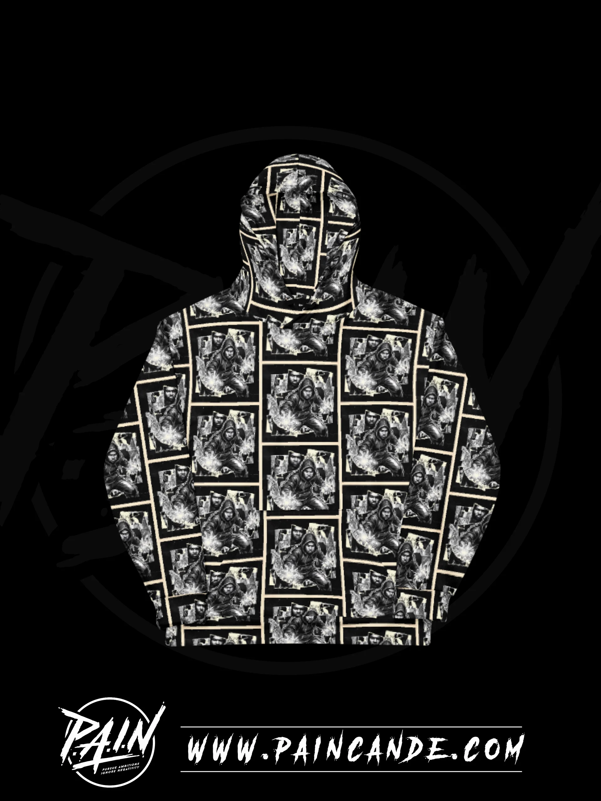 Hooded Flame Grid All-Over Print Hoodie product image (1)