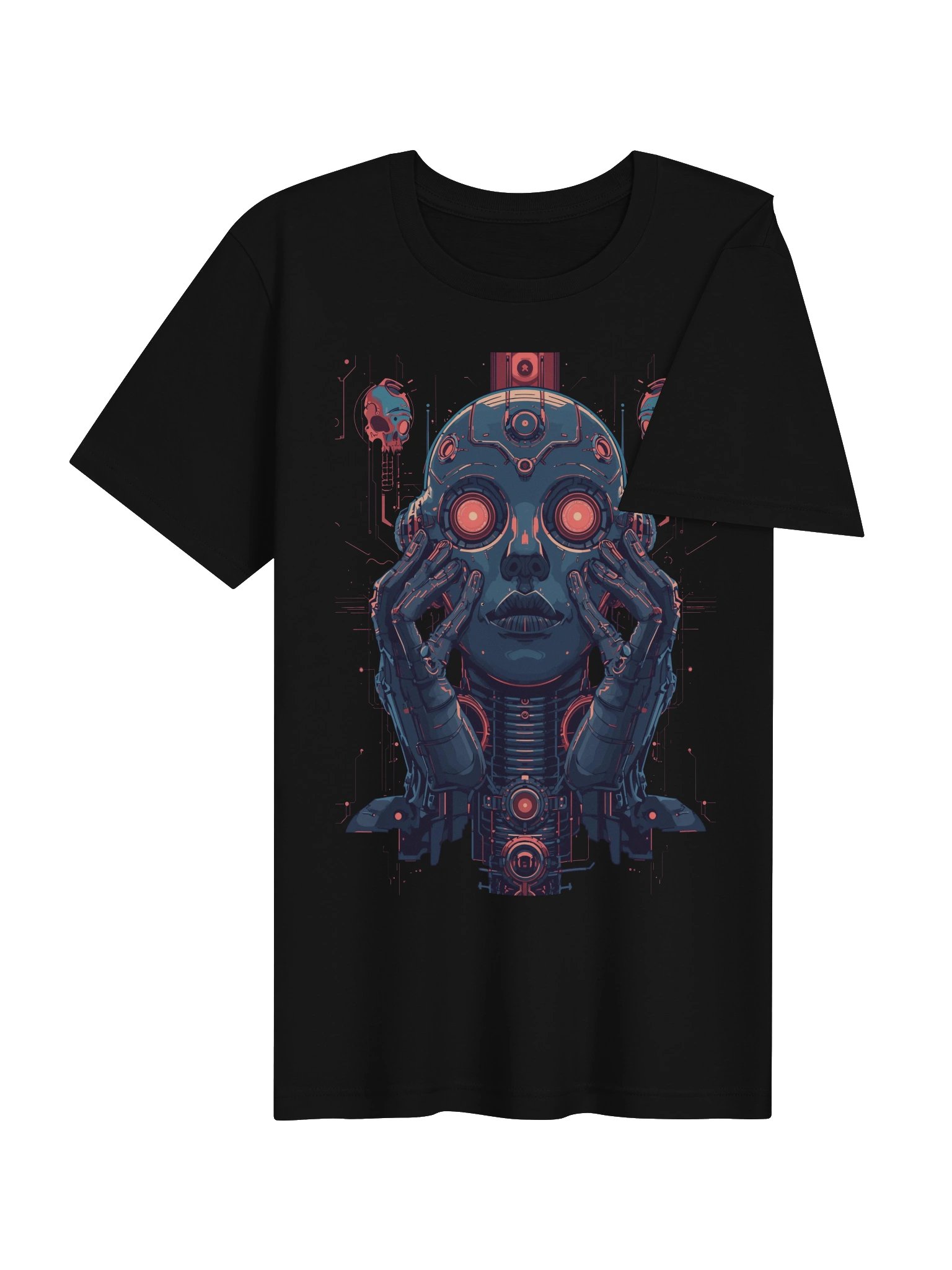 Neon Cyborg Visage Lightweight T-Shirt product image (7)