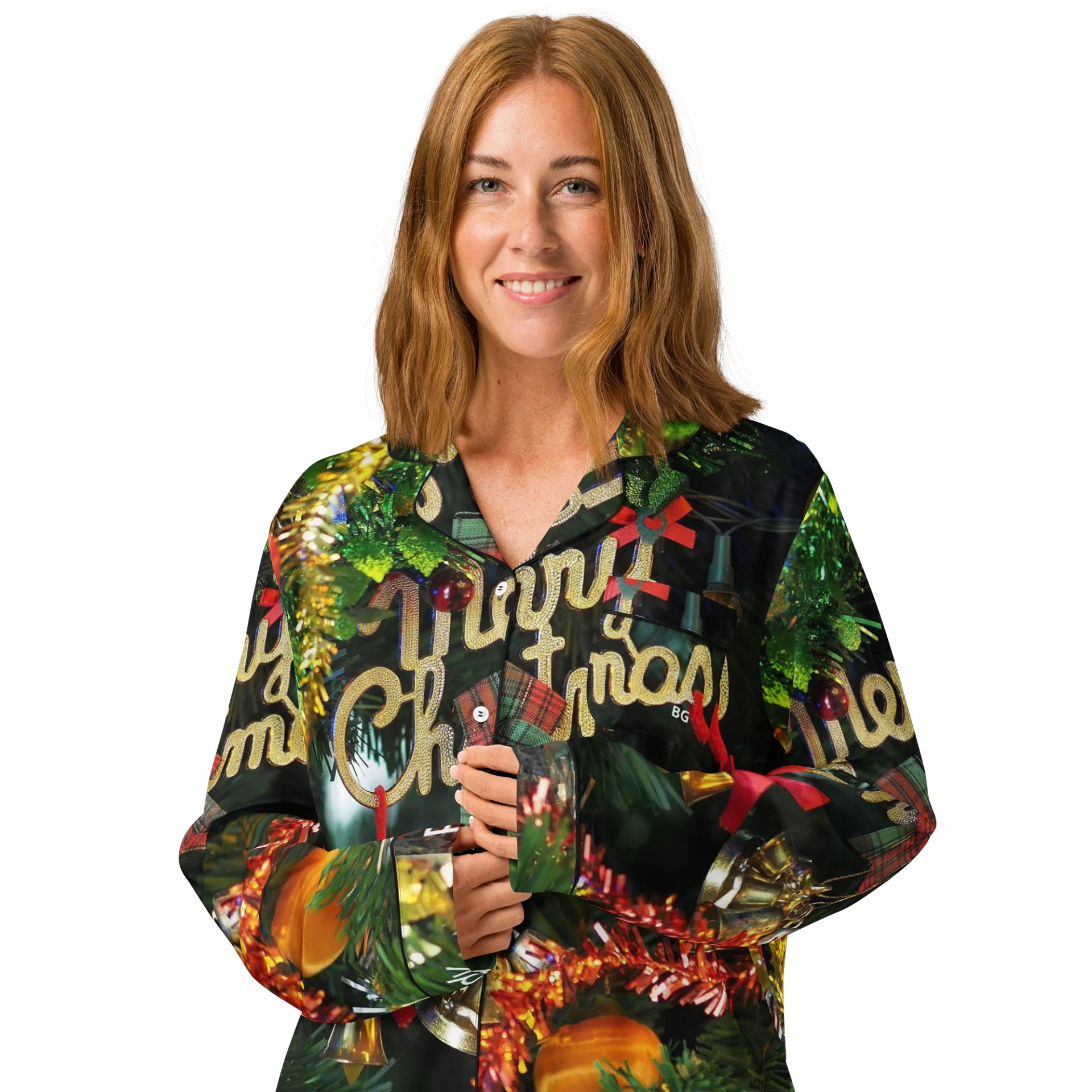 'Christmas Time (Far and Near)' Silky Pyjama Top product image (3)