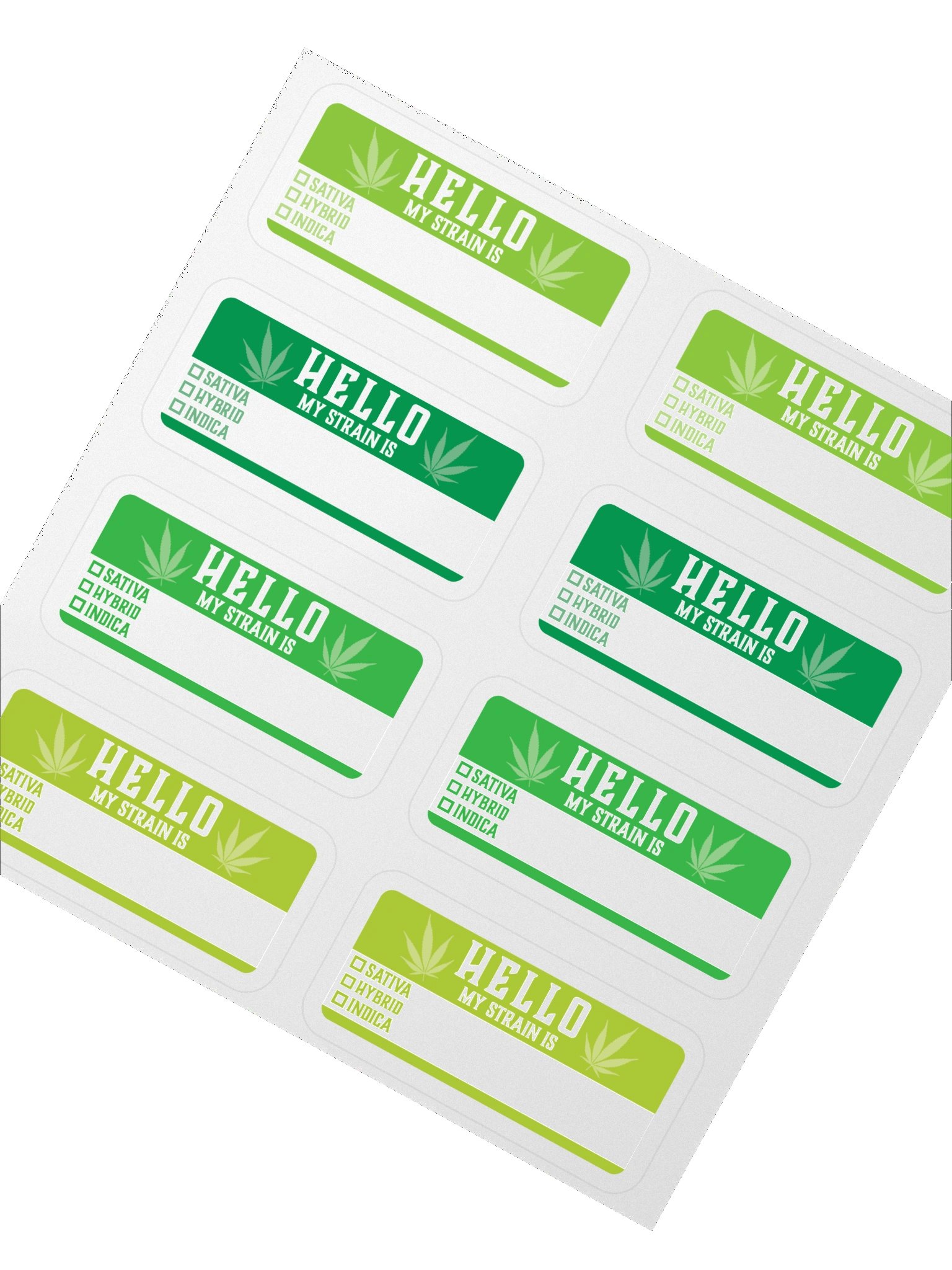 "Hello My Strain Is" Stash Jar Stickers product image (3)