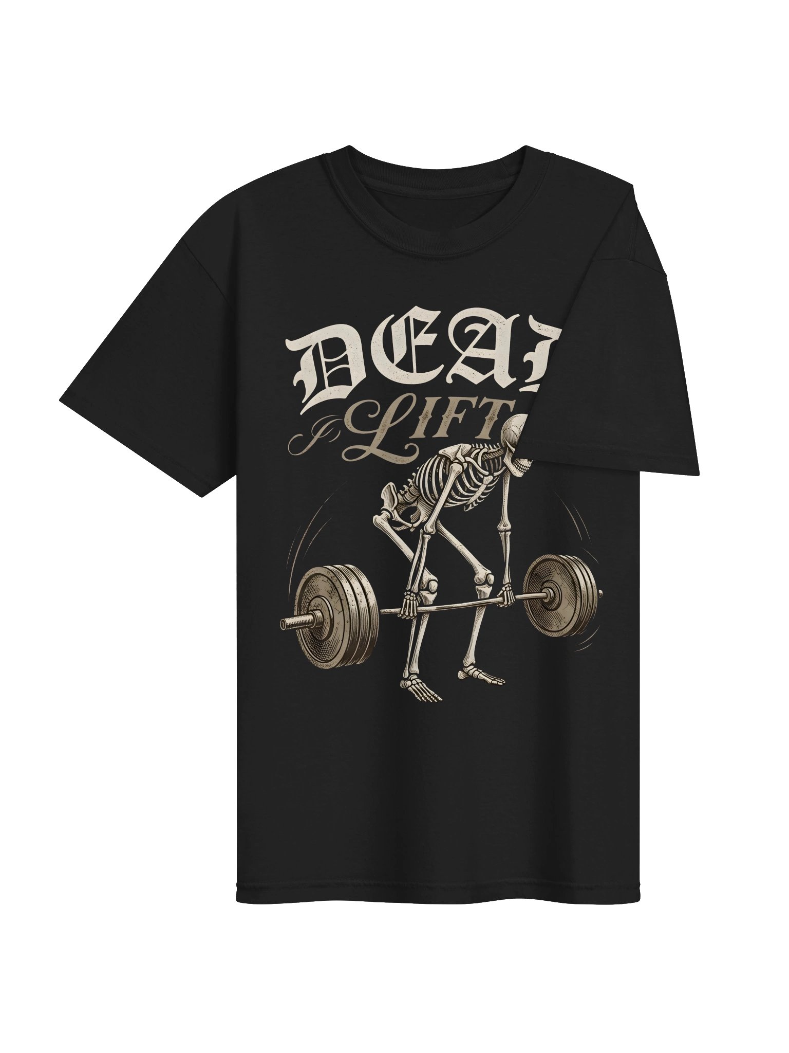 Dead Lift Skeleton Gym T-Shirt | Gothic Deadlift Workout Tee for Lifters product image (4)