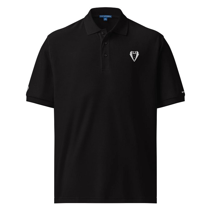 Setzera Embroidered Polo Shirt (Black / White Thread) product image (1)